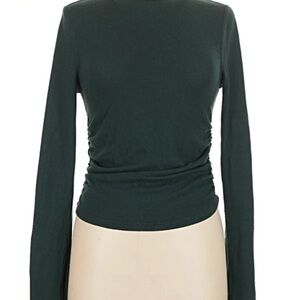 Madewell Hunter Green Long-Sleeve Ruched Side Tee